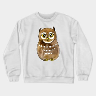 Light Brown Owl Watercolor Crewneck Sweatshirt